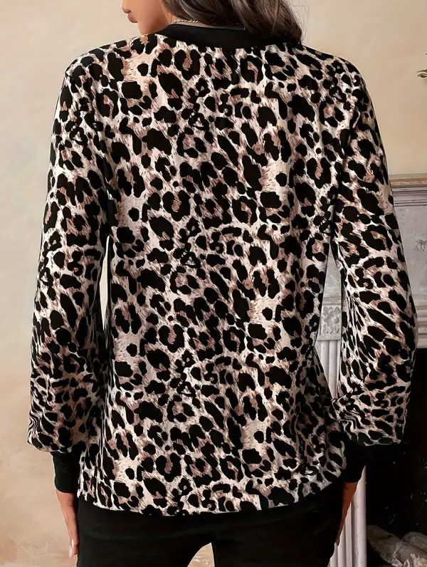 Breezy Printed V Neck Blouse