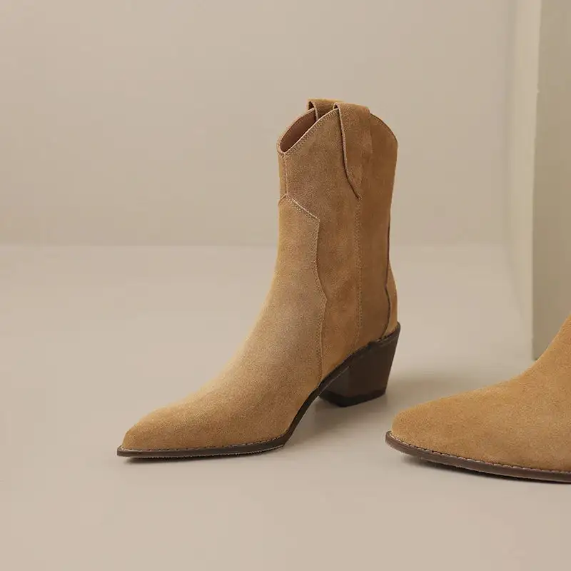 Suede Cowboy Warm-Lined Knee-High Boots