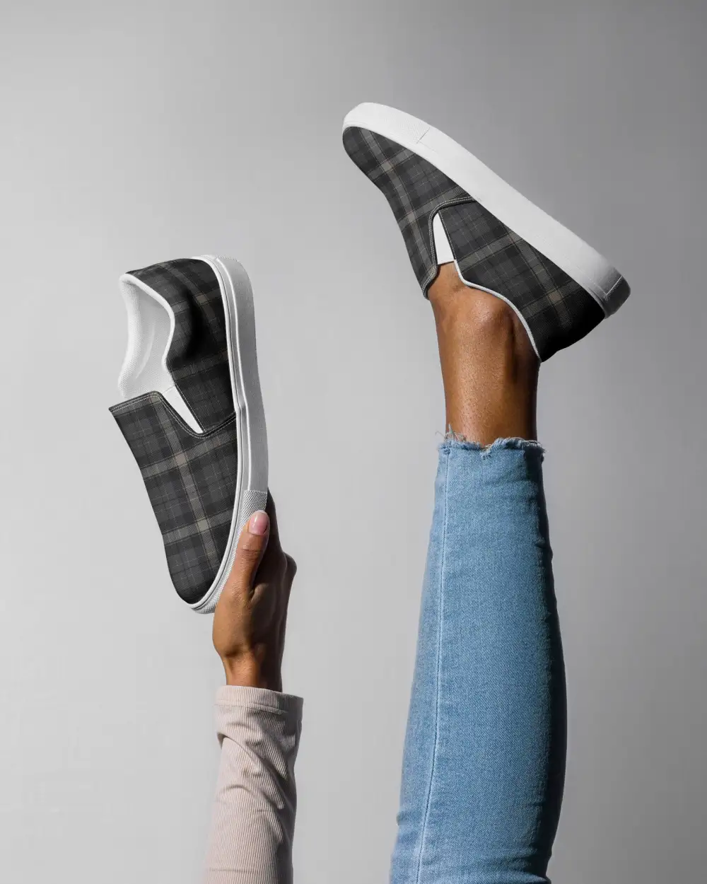Plaid Slip On Shoes