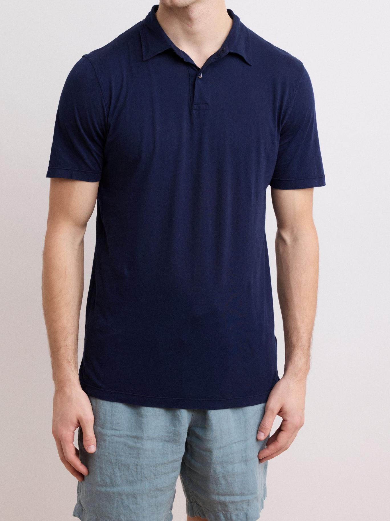 Comfortable Casual Breathable Soft Bleu Marine Polo Shirt