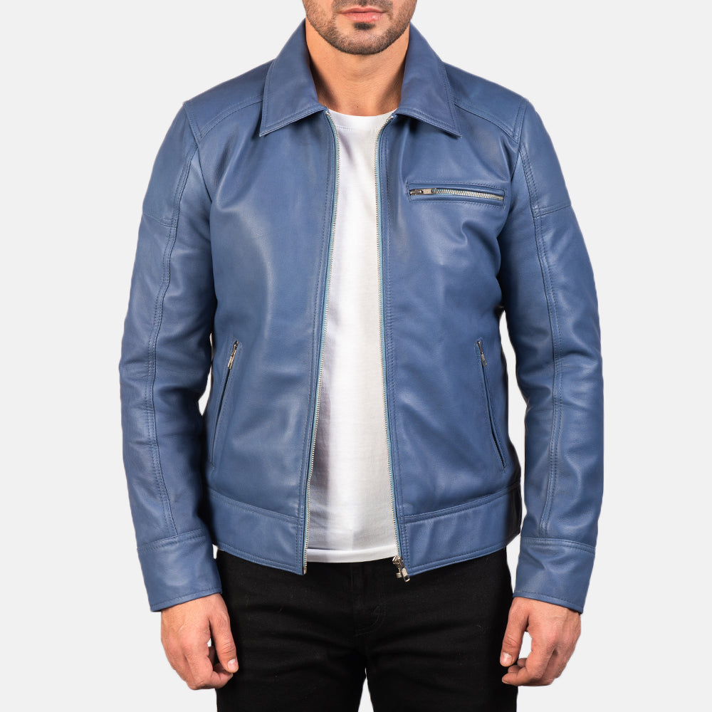 Men's Classic Minimal Biker Leather Jacket