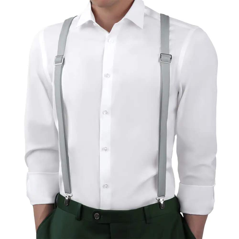 Classic Polished Solid Tone Suspenders