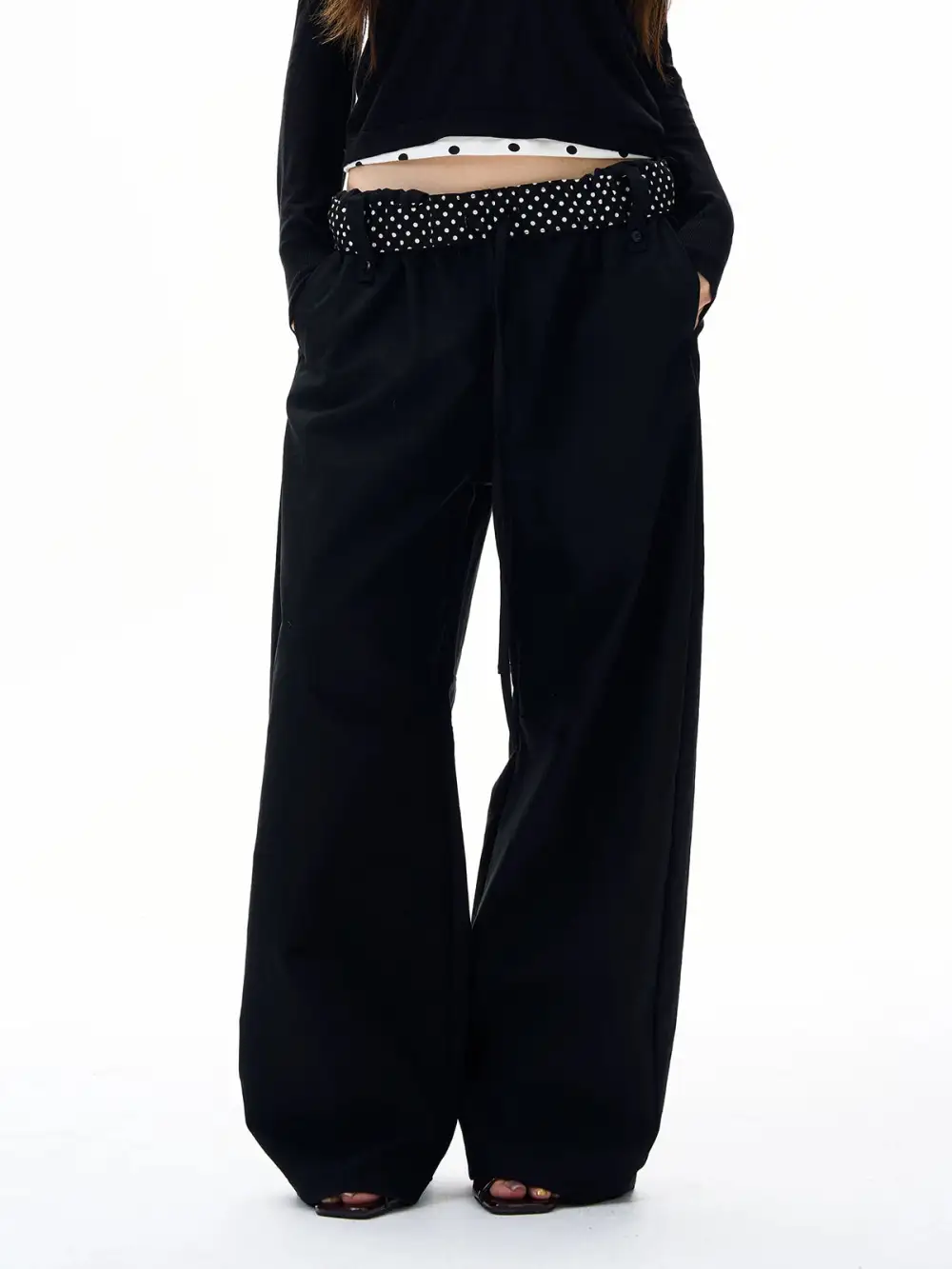 Casual Dot-Pattern Pants