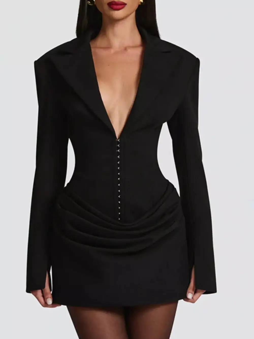 Full Size Blazer- Sleeve Mini Dress Plus Size