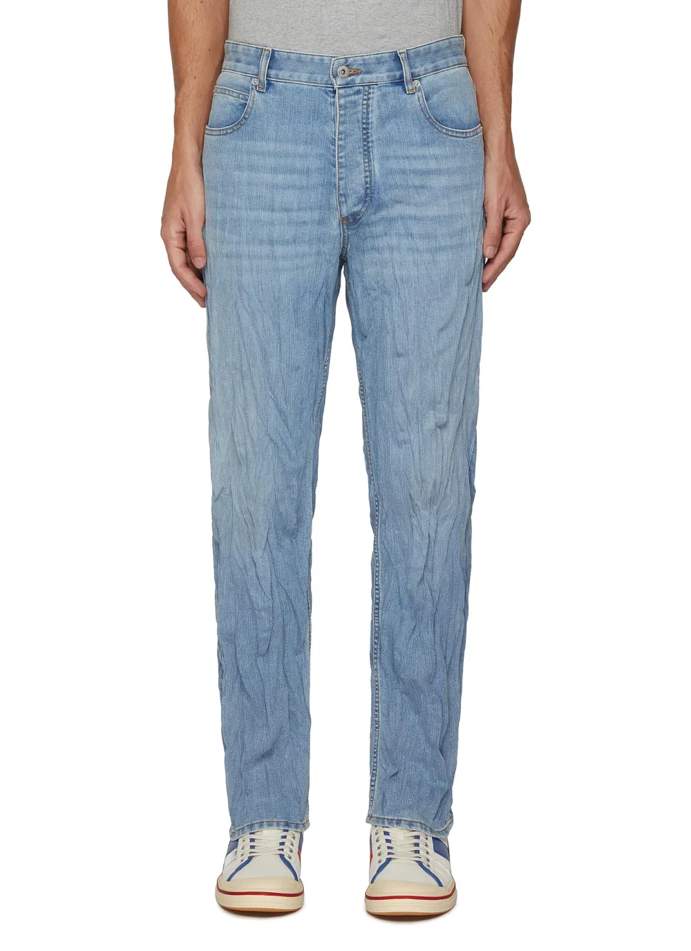 Leisure Daily Straight-Cut Comfortable Light Blue Jeans