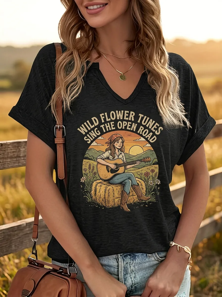 Guitar Women's V-Neck T-Shirt