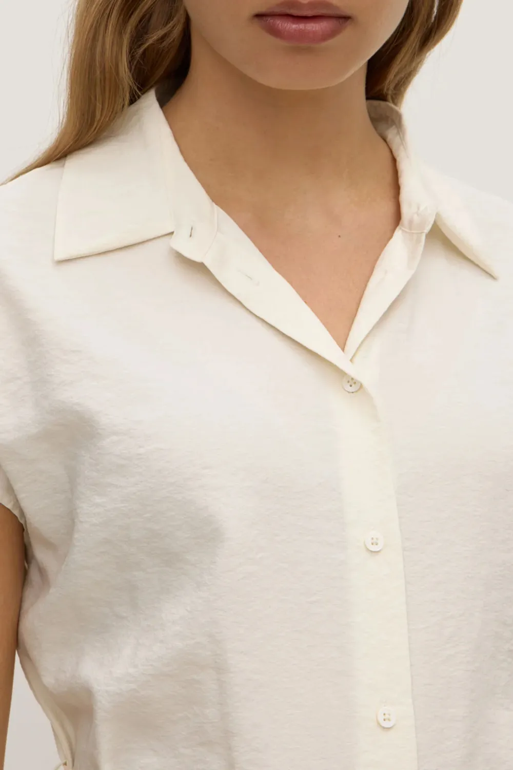 Lace Up Loose Shirt Dress