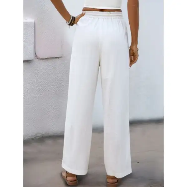 Drawstring Wide Straight Pants