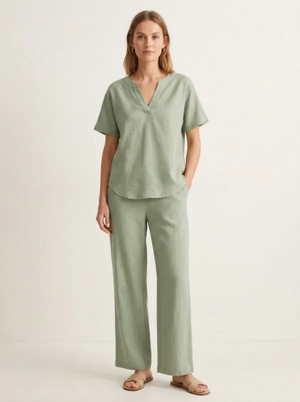 Refined Short-Sleeve Button-Front Women's V-Neck Shirt