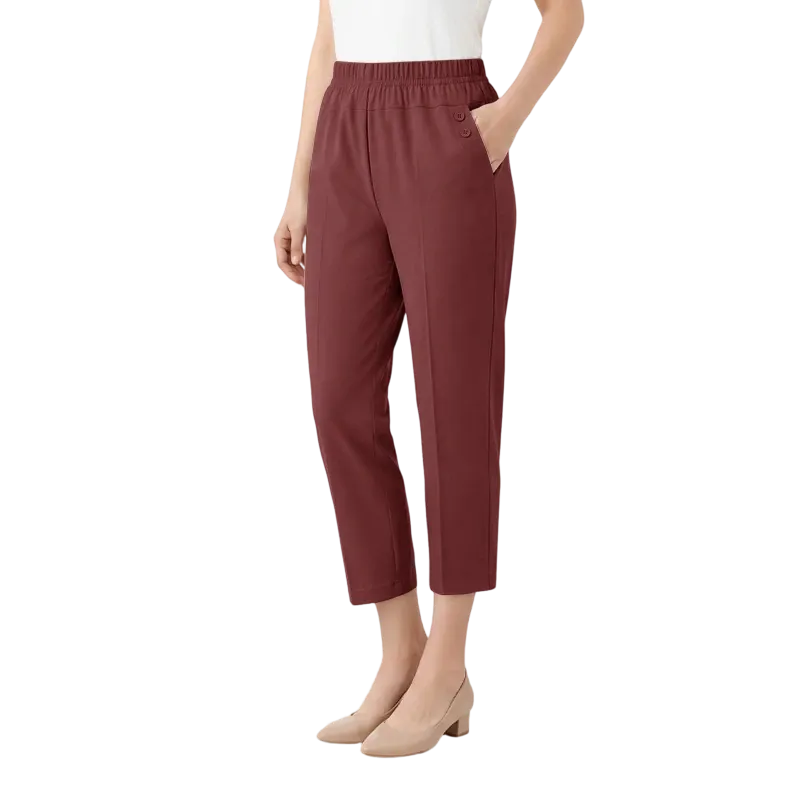 Ultra-Stretch High-Waist Pull-on Utility Capri Pants