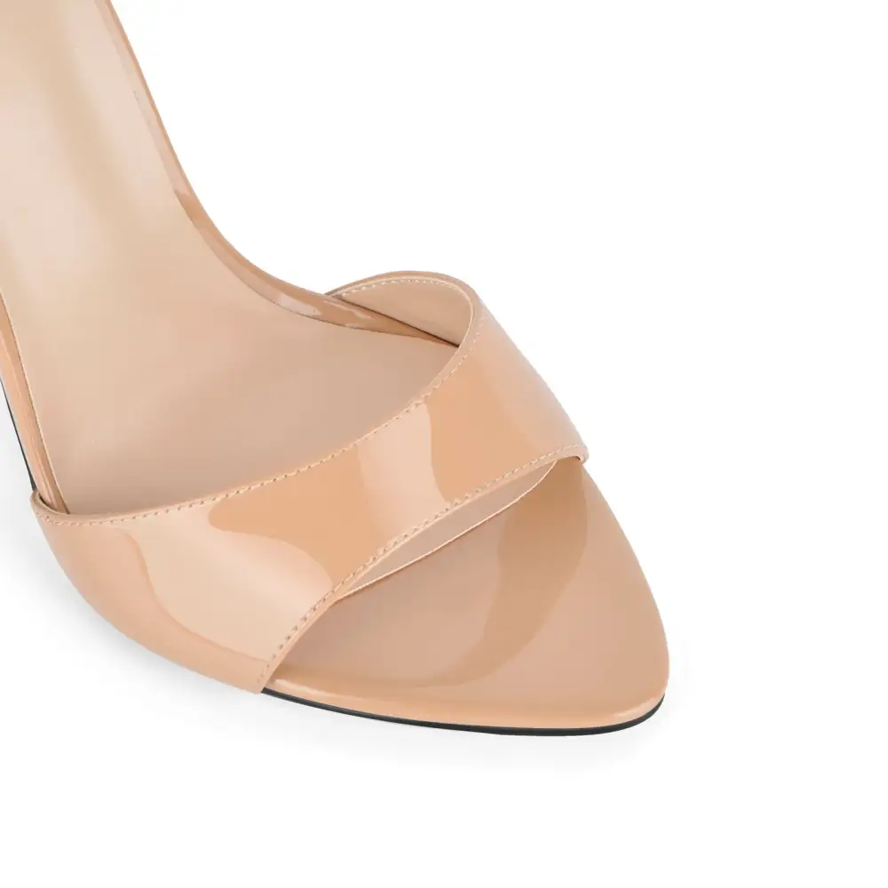 Pointed Toe Patent Leather Mule Sandals