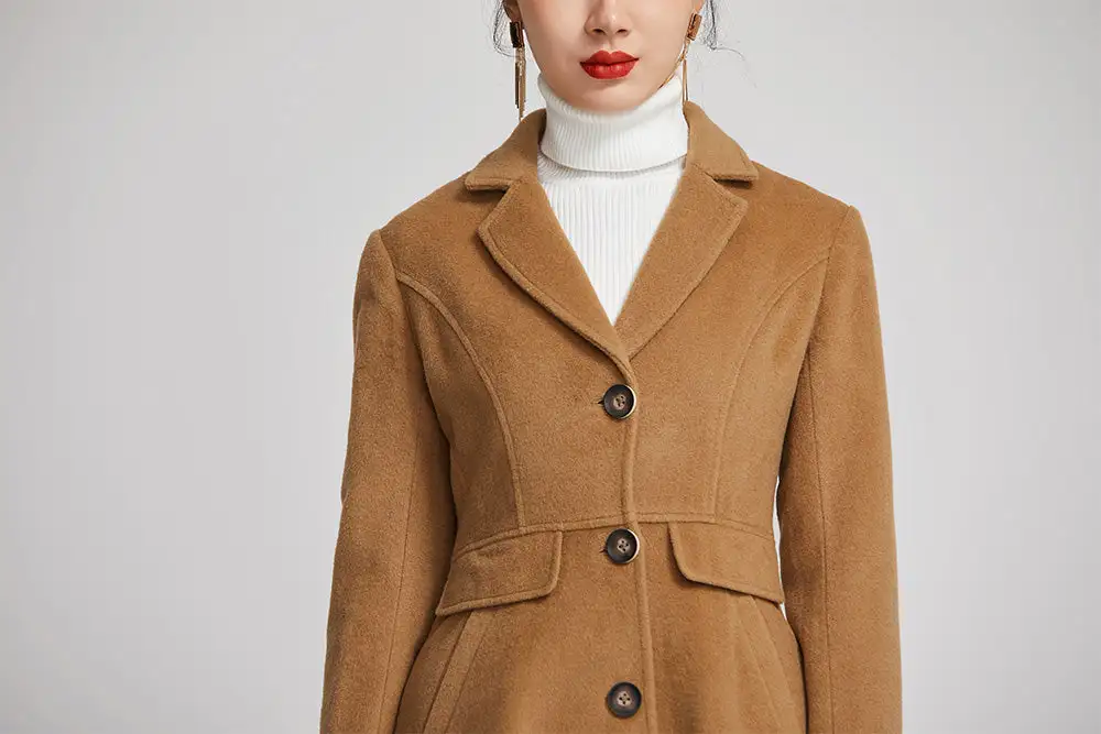 Refined Wool Tailored Single Breasted Pocketed Coat