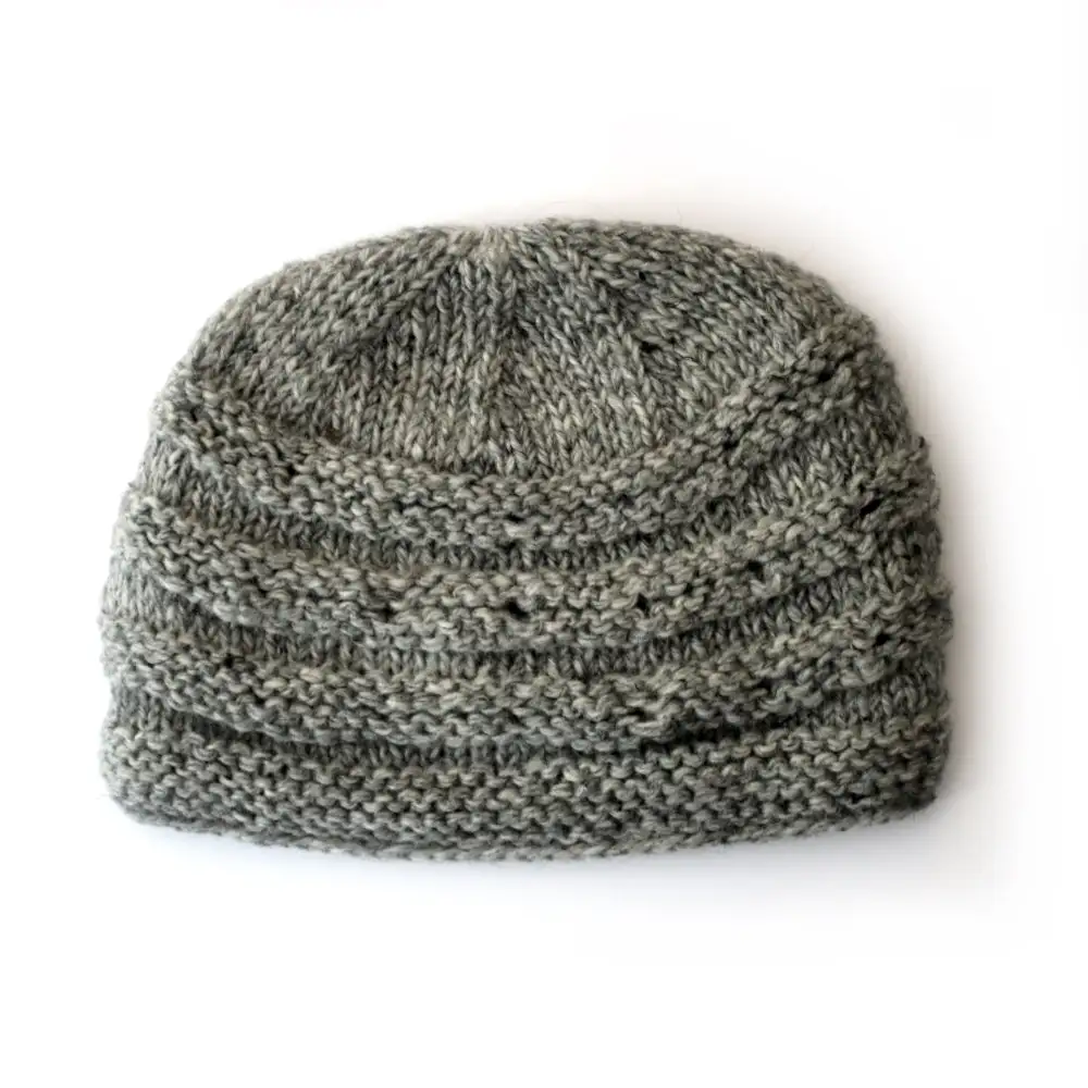 Rib Knit Plain Wool Beanie Hat
