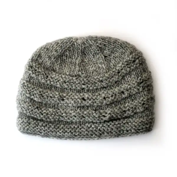 Rib Knit Plain Wool Beanie Hat
