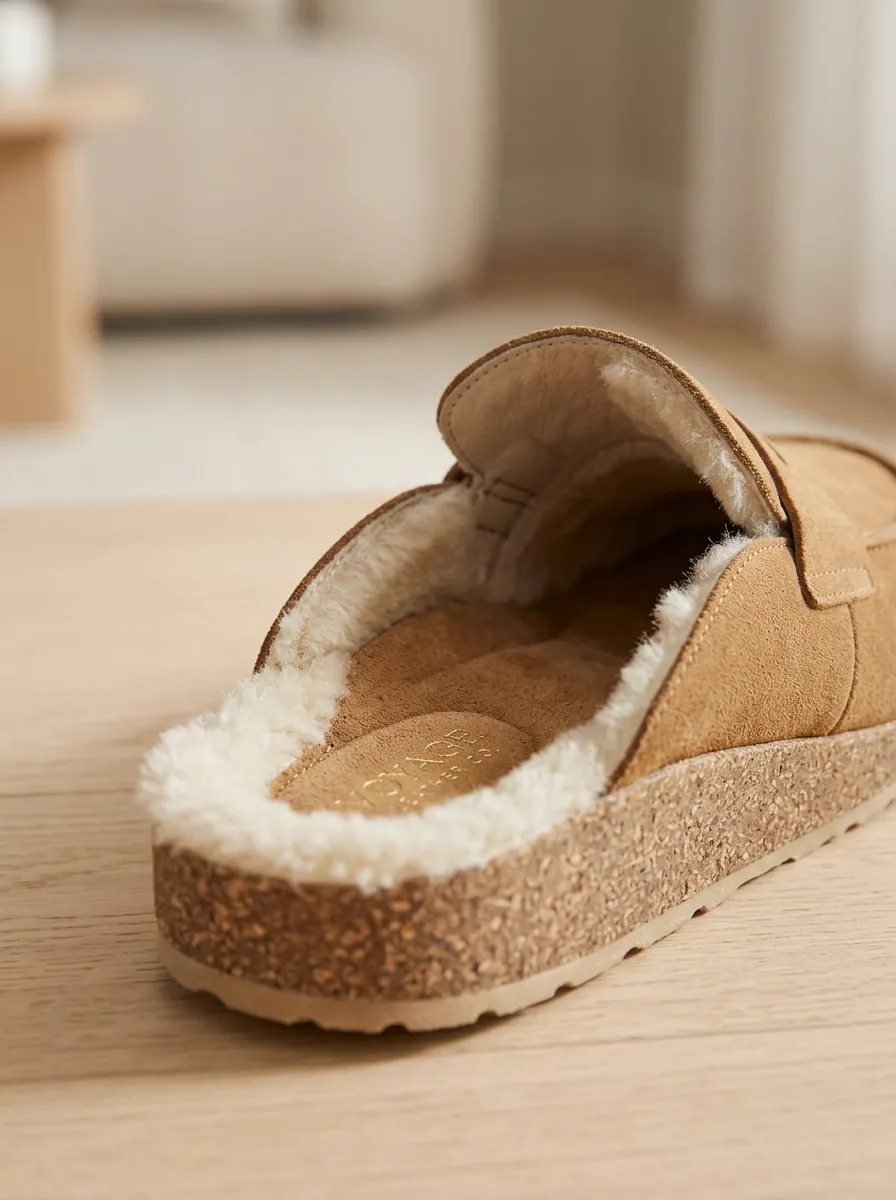 Women's Clog Style Casual Suede Wood Sole Loafers
