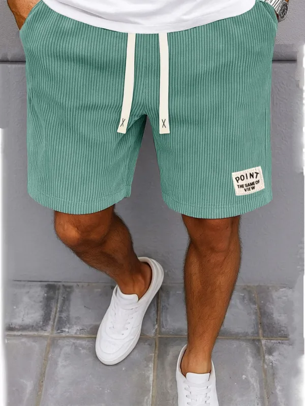 Ribbed Knit Seamed Detail Shorts