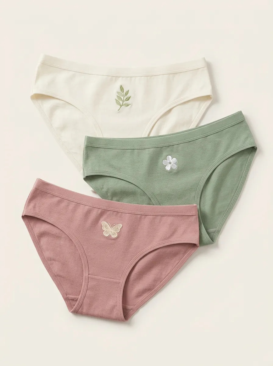 Women's Mid-Rise Floral Briefs Three Pack