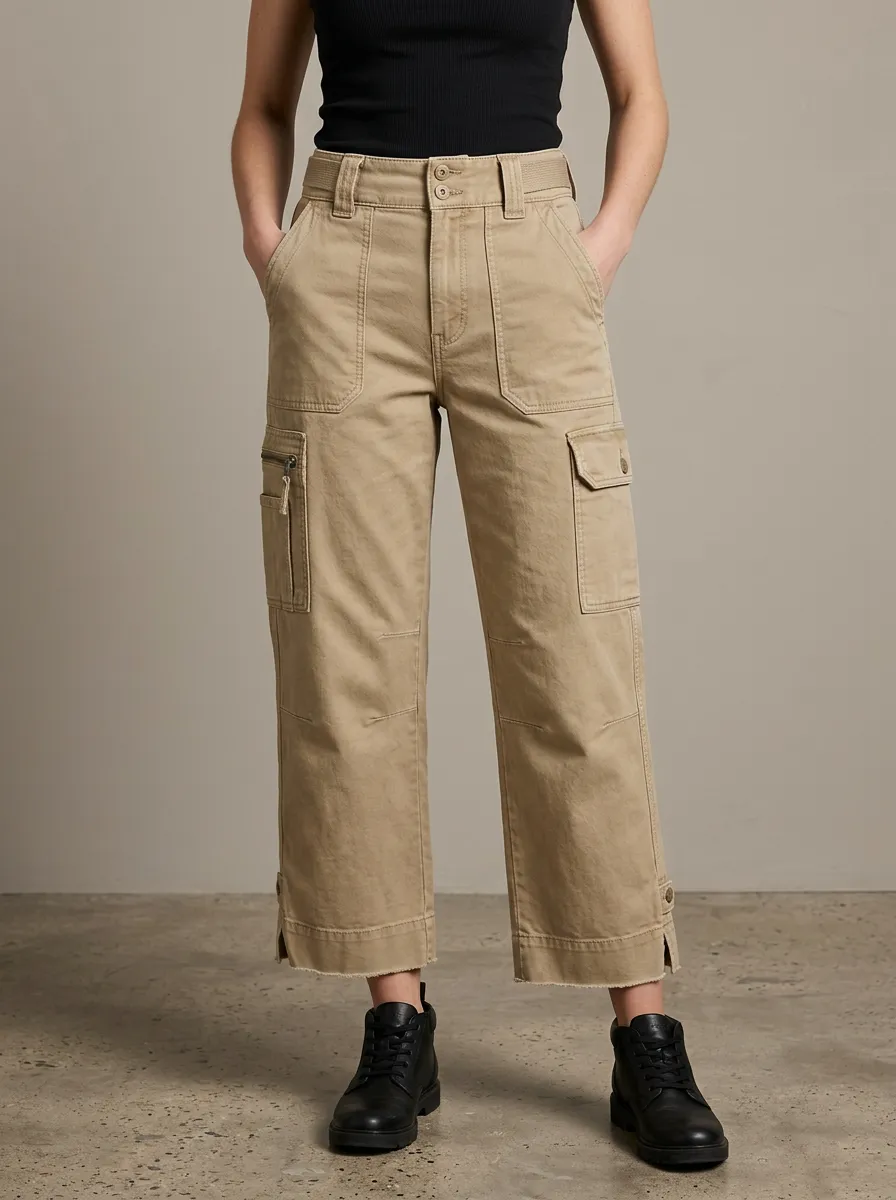 Women's Multi-Pocket Utility Active Capri Pants