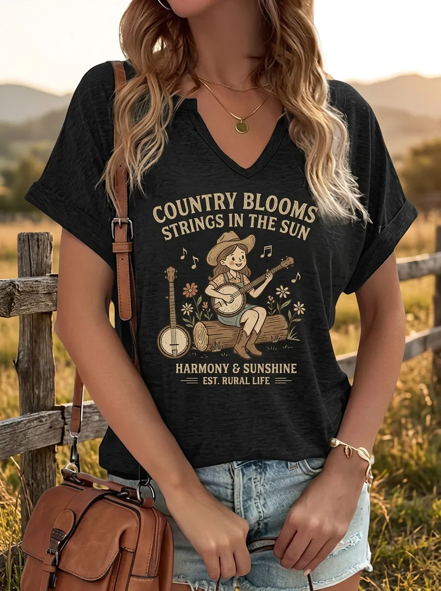 Floral Women's V-Neck T-Shirt