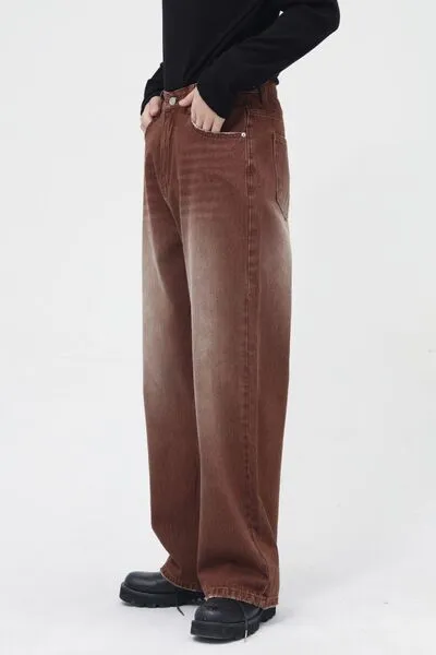 Everyday Wide Leg Pocketed Denim Jeans