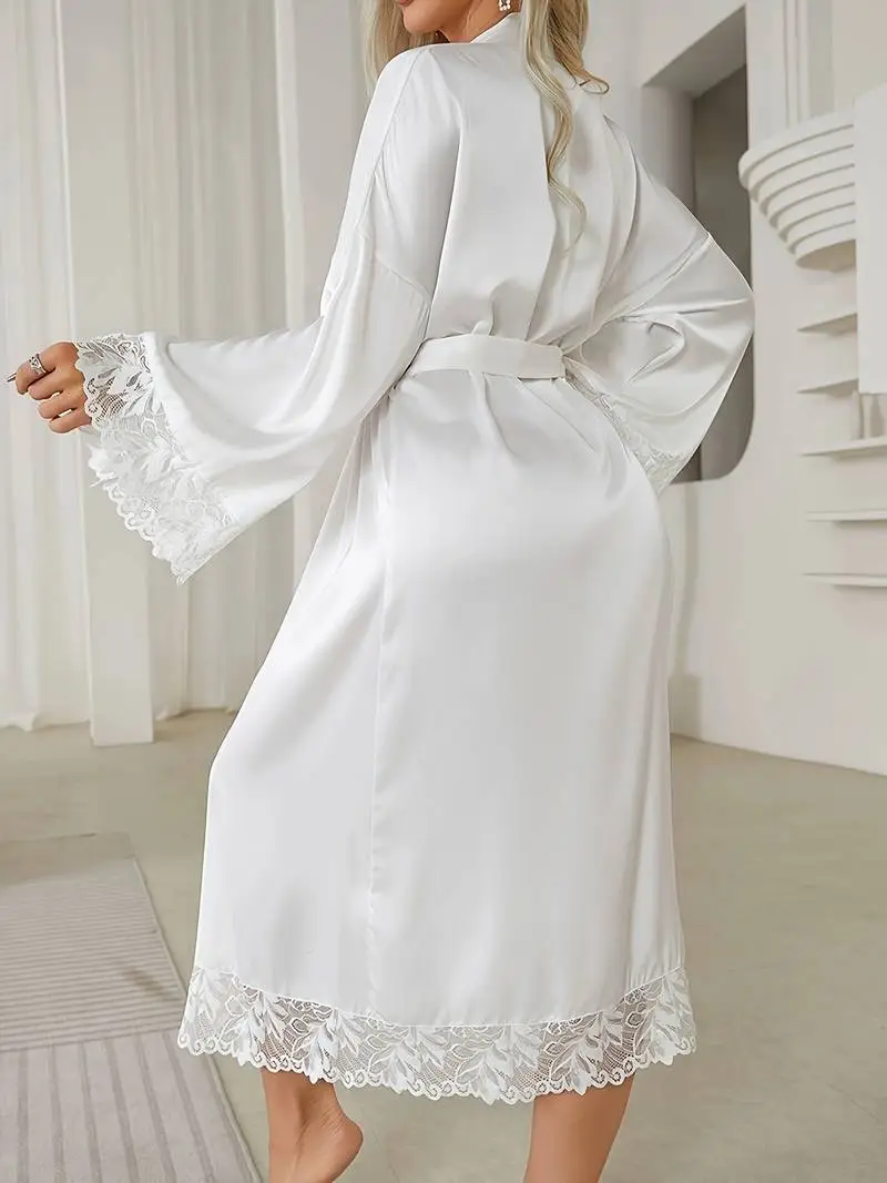 Trimmed Satin Wrap Robe