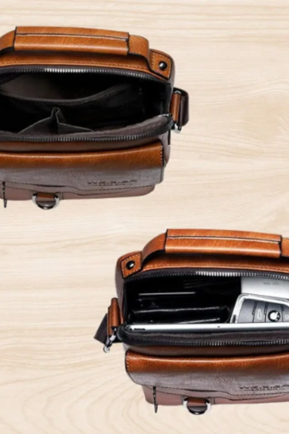 Structured Leather Crossbody Bag