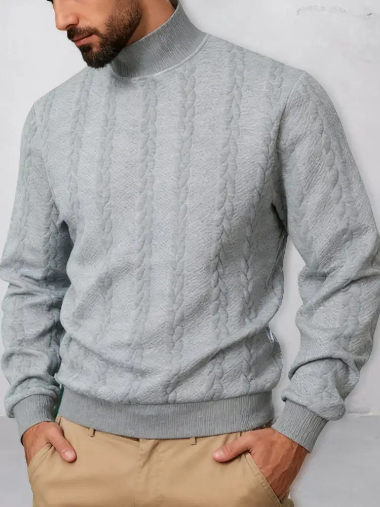 Waffle Knit Jacquard Ribbed Hoodie