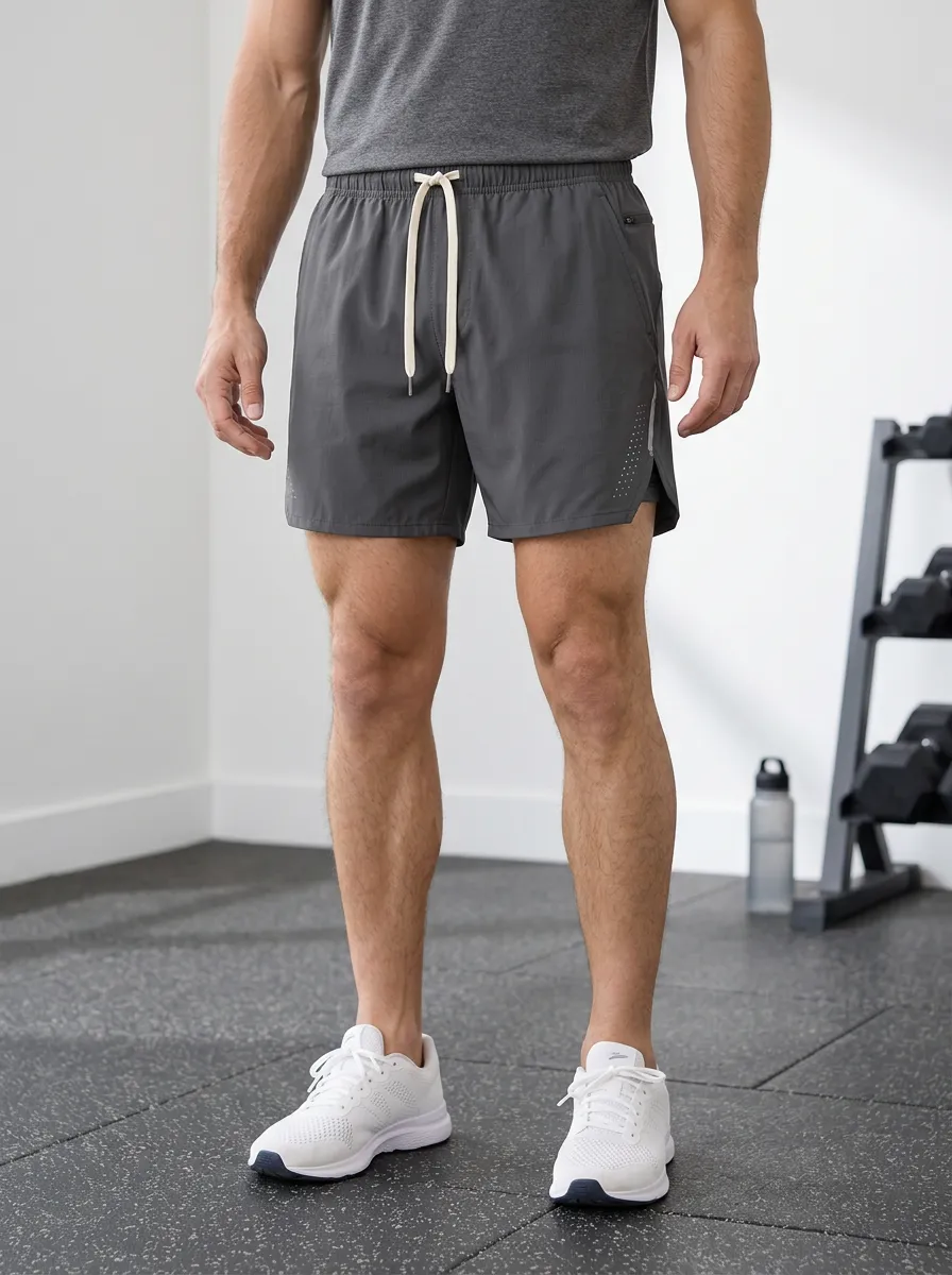 Men's Gym Fitness Workout Drawstring Printed Shorts