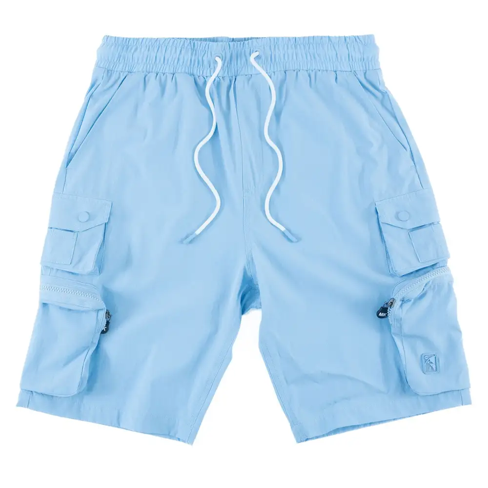 Nylon Spandex Cargo Shorts - Sky