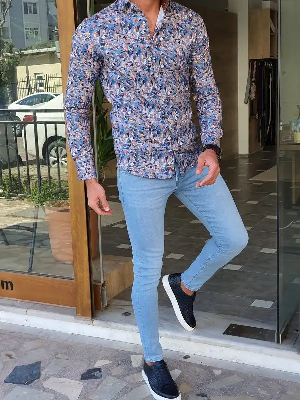 Minimal Long Sleeve Slim Fit Cotton Casual Shirt
