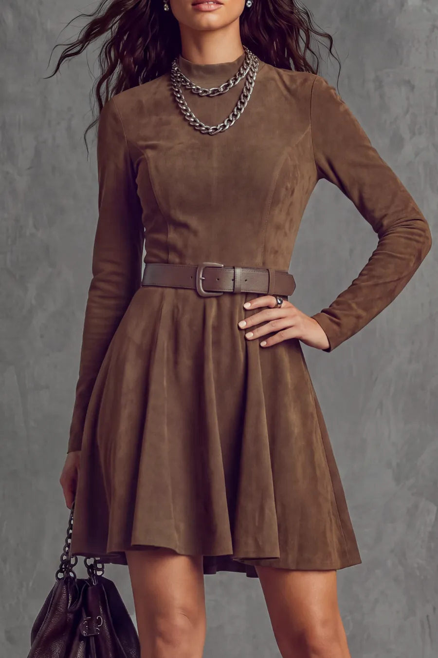 High Neck Mini Dress
