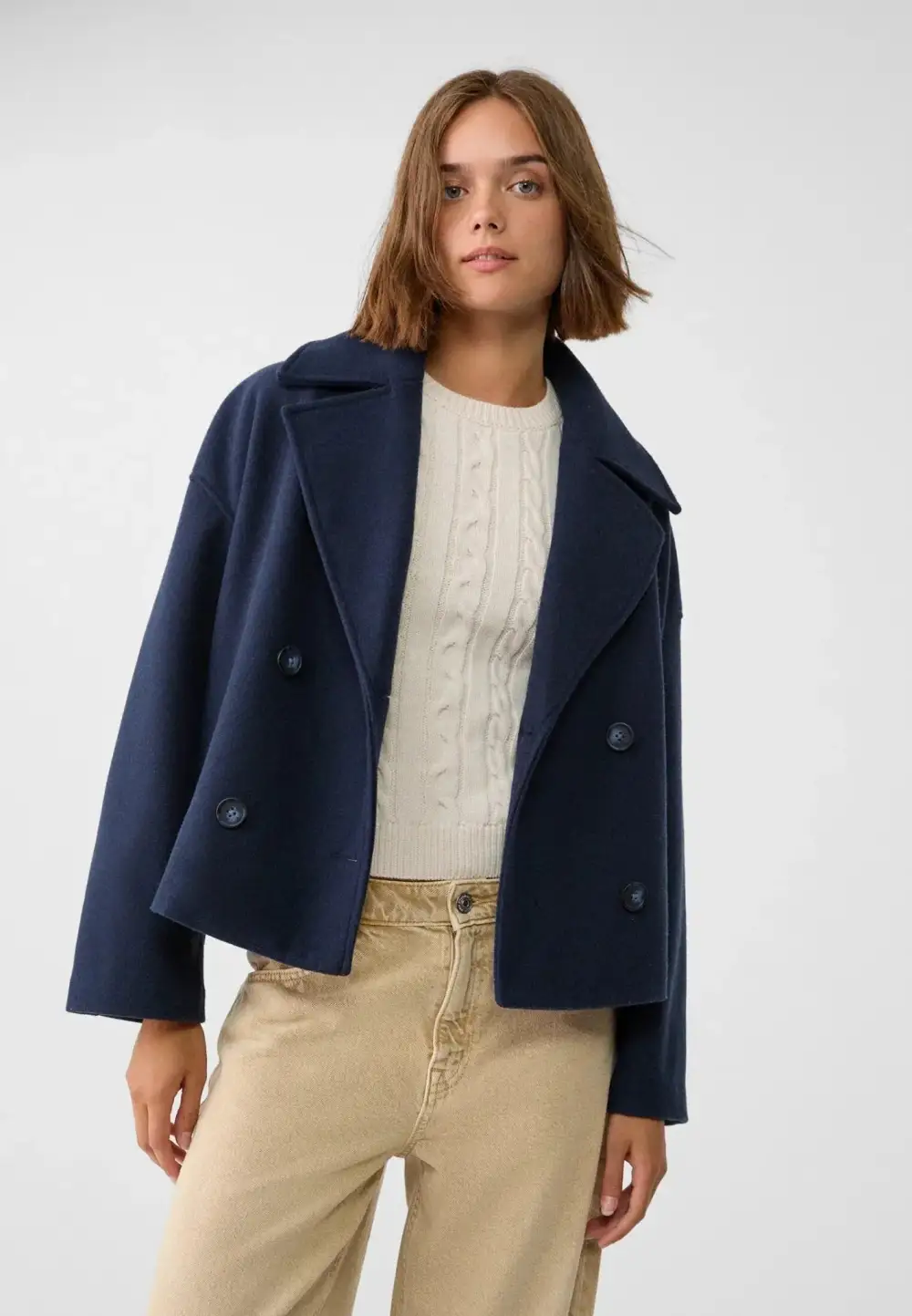  Double Breasted Cropped Jacket