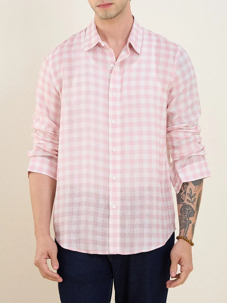 Checked Slim Fit Button Down Men's Formal Shirt