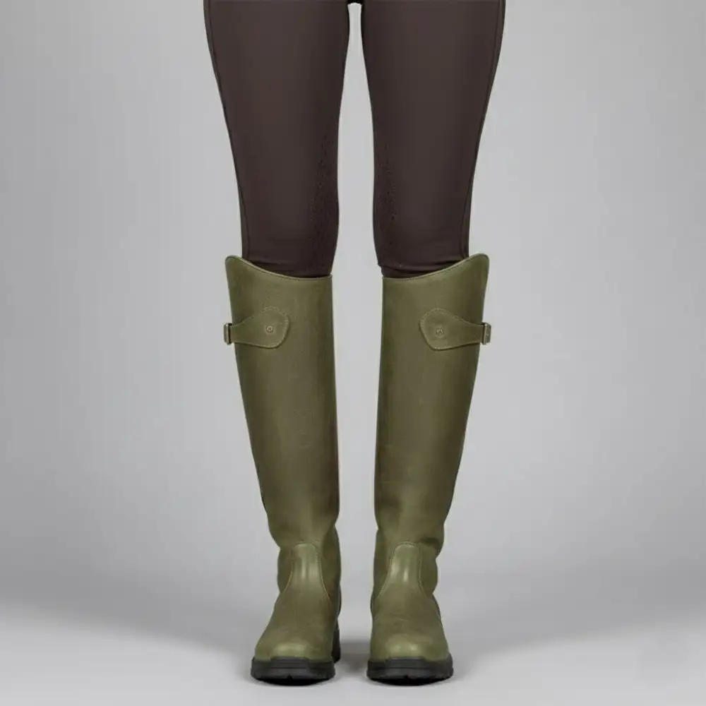 Leather Knee Tall Boots Waterproof Flat Boots Everyday Wear