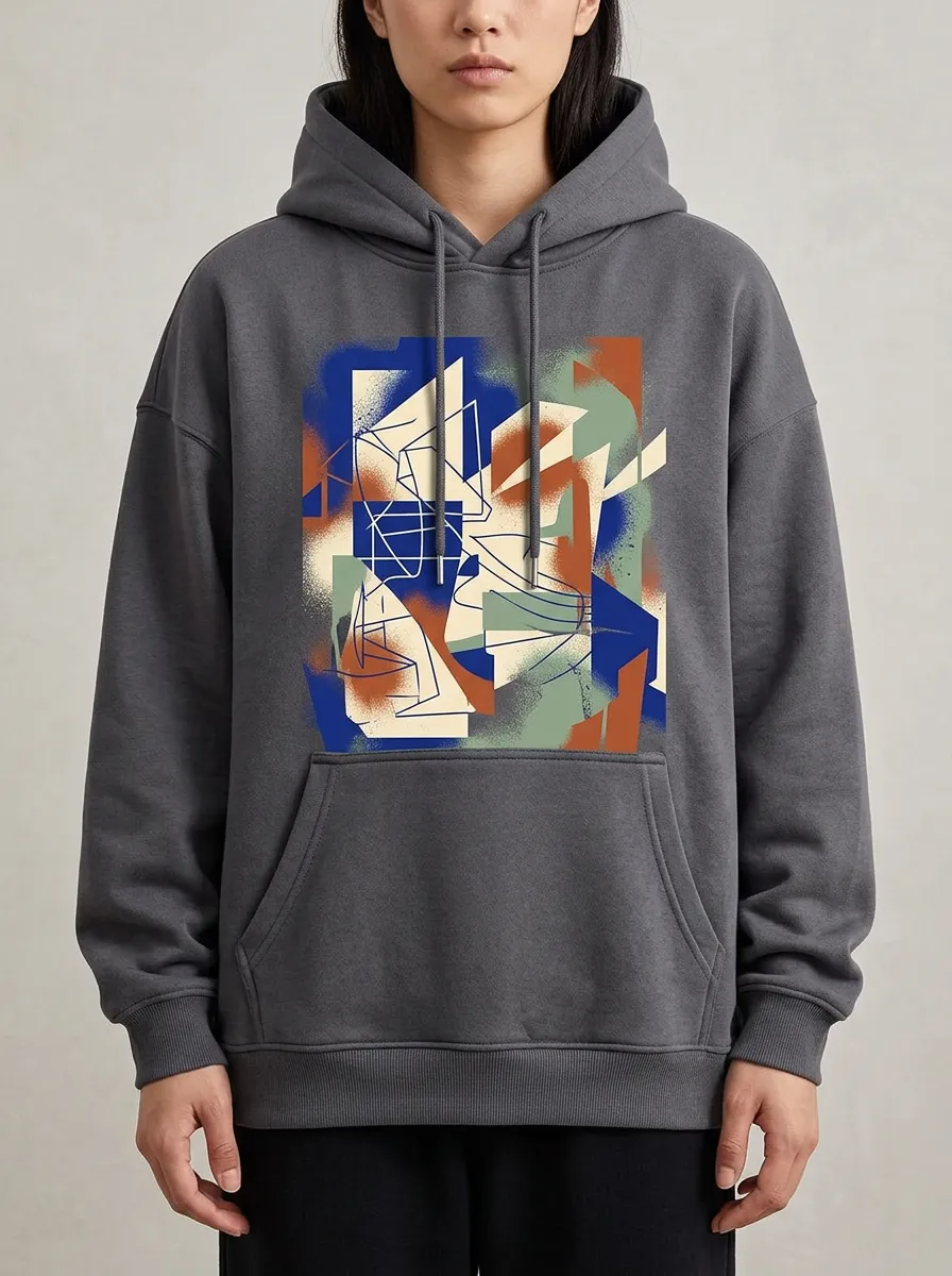 Unisex Abstract Geometric Art Hoodie