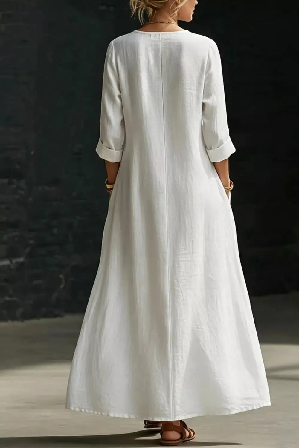 Surplice Long Sleeve Maxi Dress