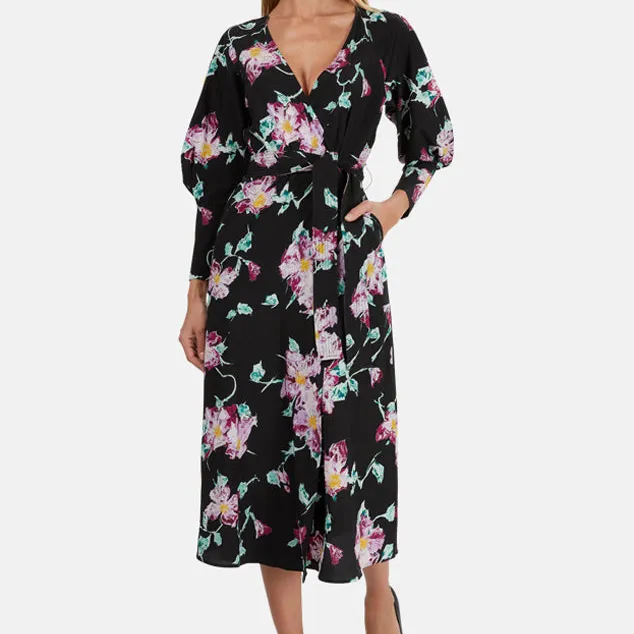 Classic Floral Silk Casual Dress