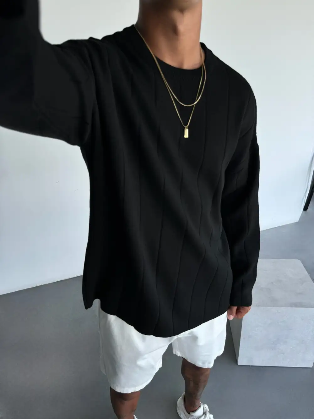 Modern Relaxed Knit Sweatshirt