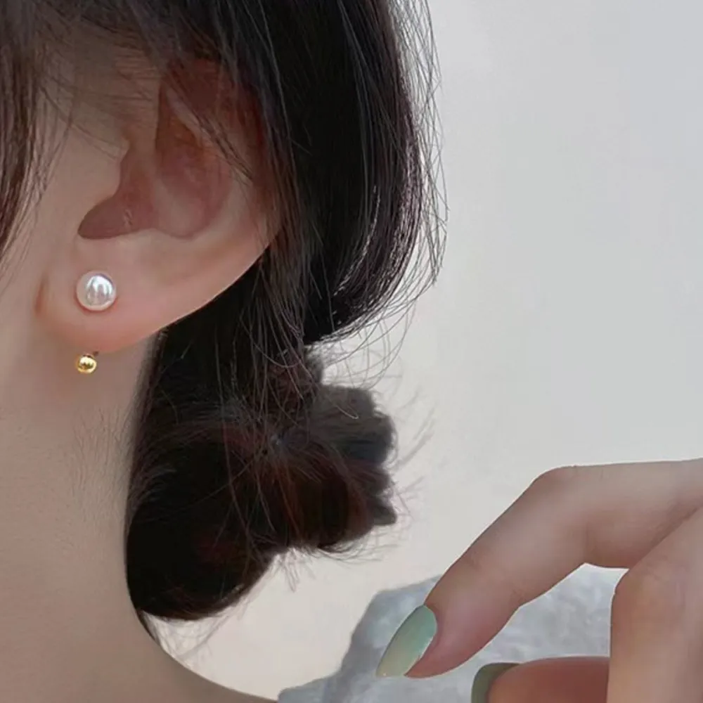 Sterling Silver Pearl Stud Earrings