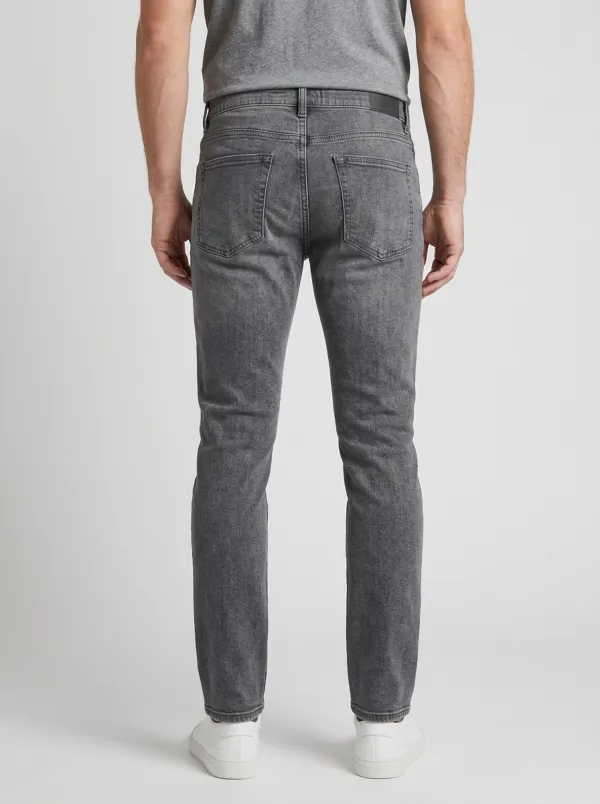Men's Grey Slim-Fit Five-Pocket Jeans