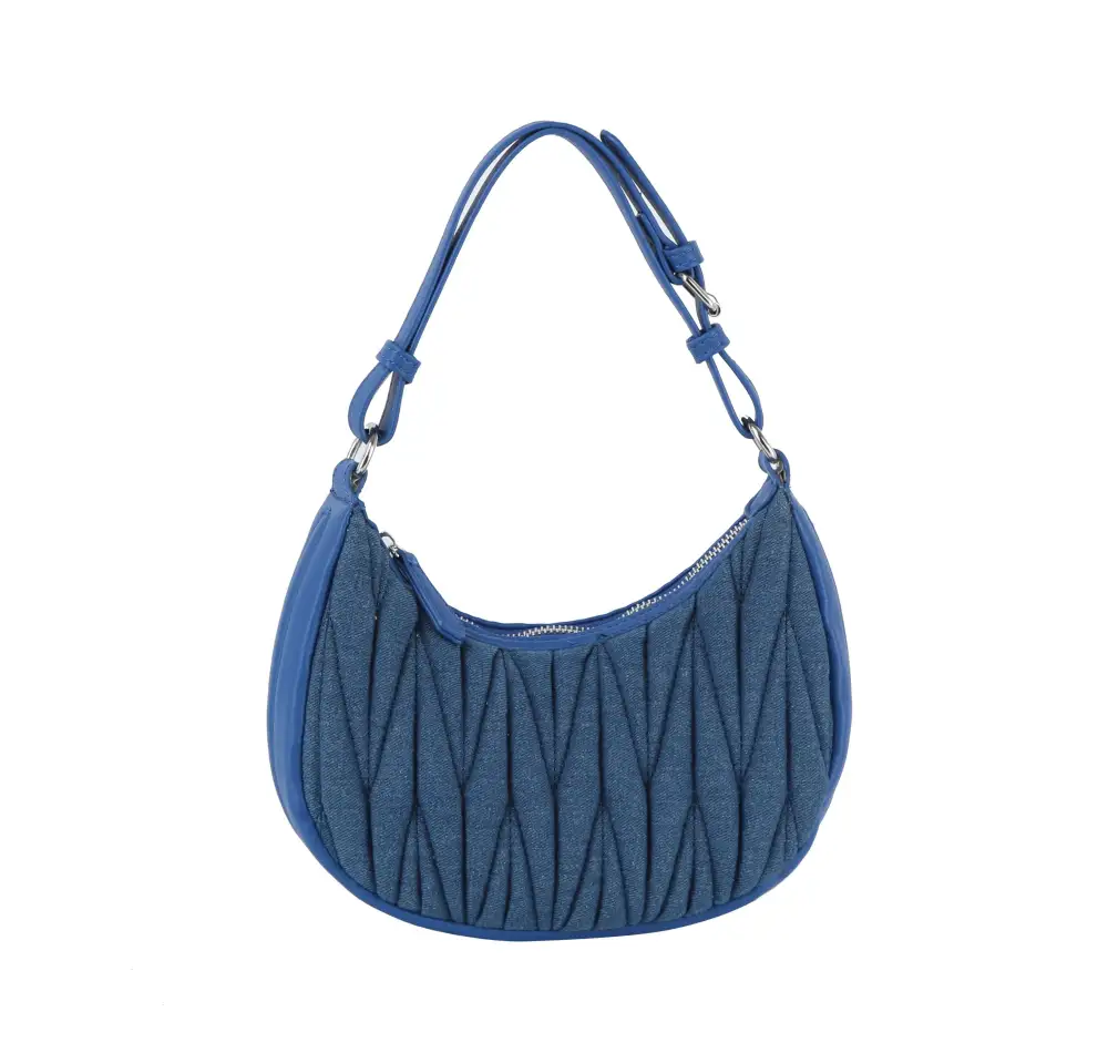 Modern Detail Quilted Pocketed Faux Leather Hobo Shoulder Bag