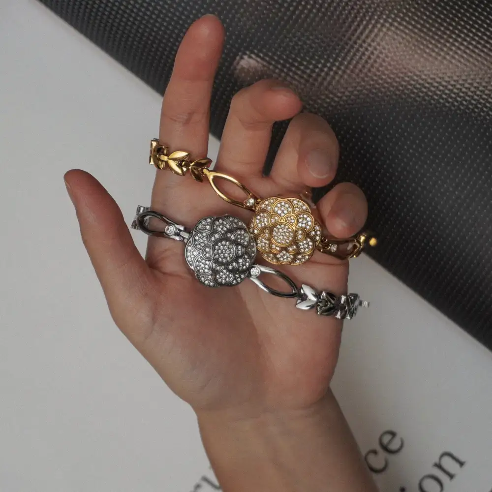 Vintage Women S Pave Flower Watch Camellia Watch
