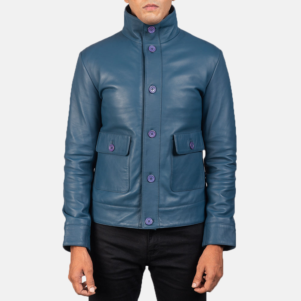 Men's Classic Casual Bomber Leather Jacket