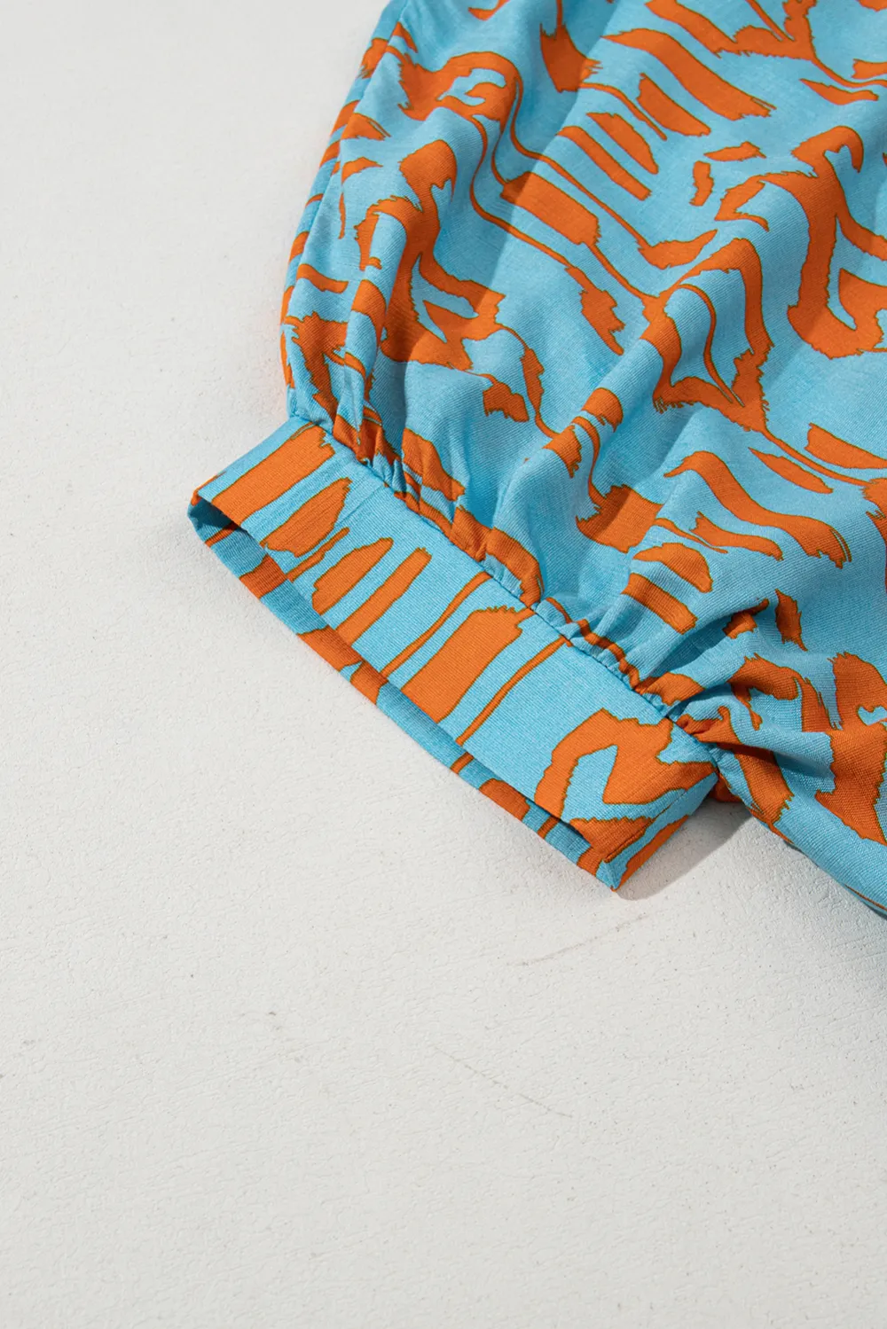 Sky Blue Abstract Print Dolman Shirt