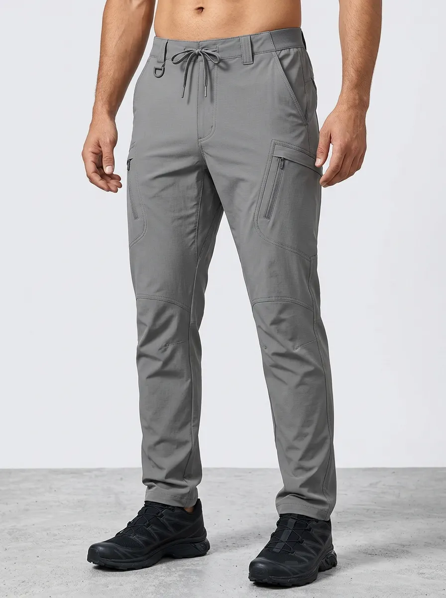 Men's Multi-Pocket Quick-Dry Utility D-Ring Cargo Pants