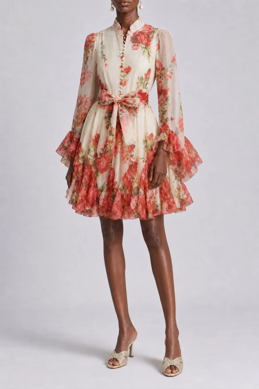 Modern Floral Midi Dress