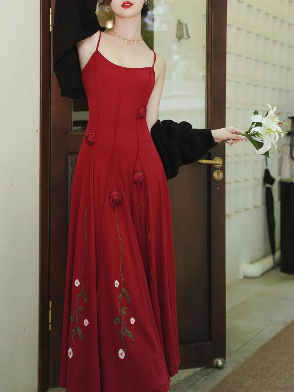 Spaghetti Strap Swing Party Party Maxi Dress