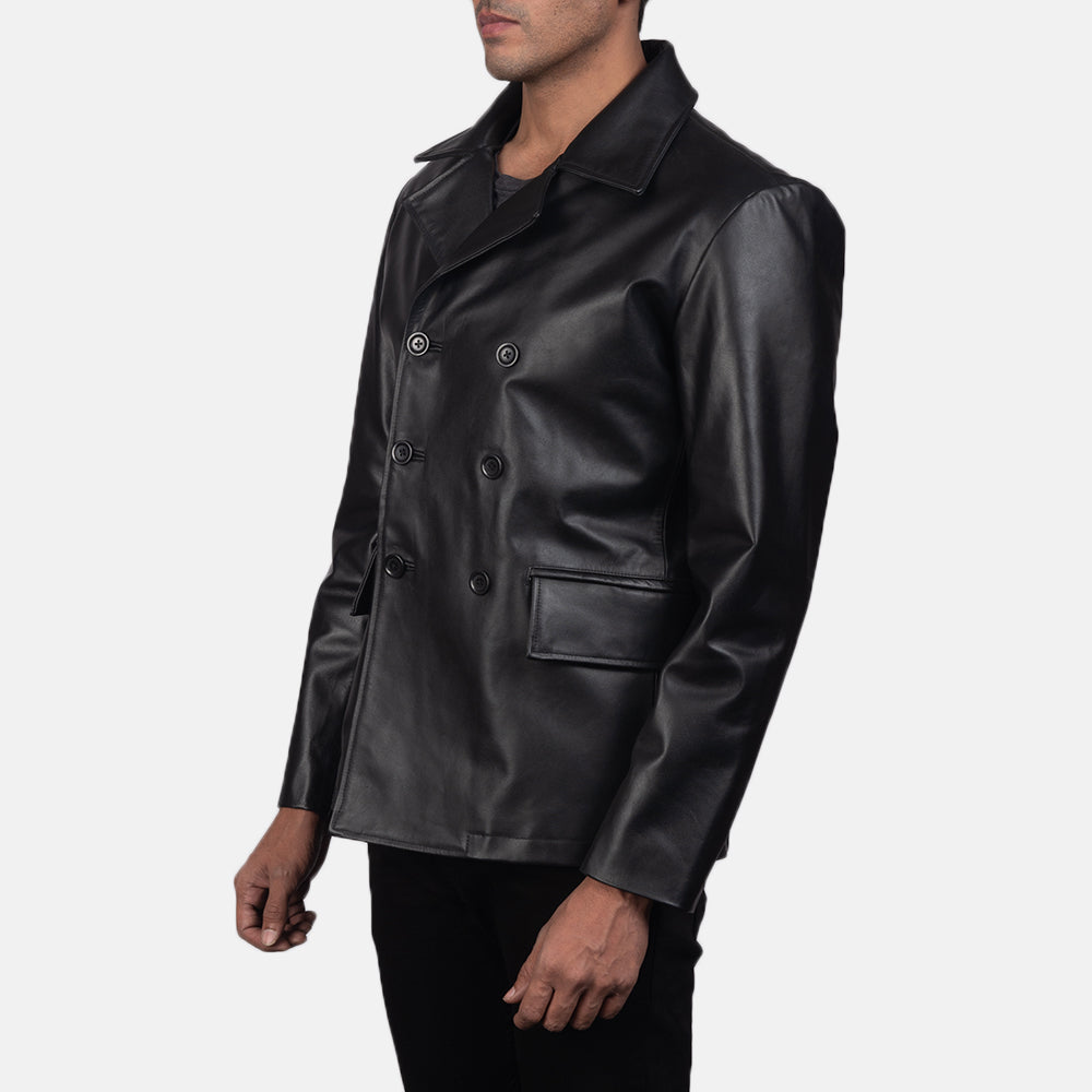 Men's Rugged Leather Coat Jacket