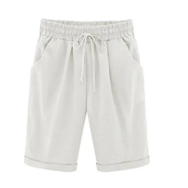 PLUS SIZE POCKETS CASUAL SHORTS