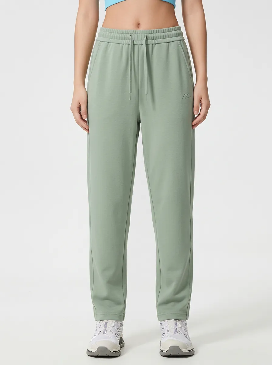 Women's Casual Minimalist Sage Green Solid Color Jogger Pants